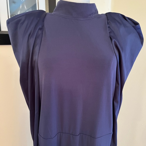 Eloquii Navy Blue Puff Sleeve Dress - Picture 4 of 6